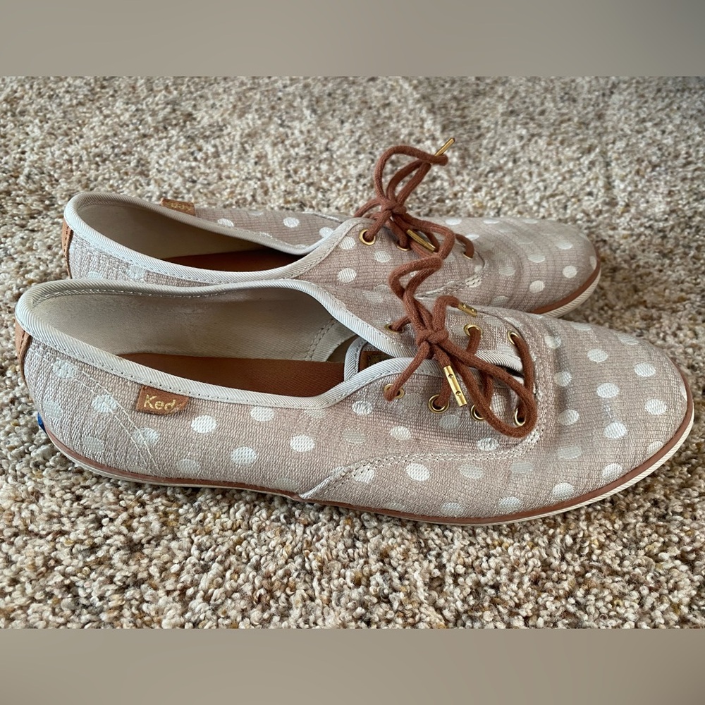 Keds women’s khaki polka dot sneakers size 8.5